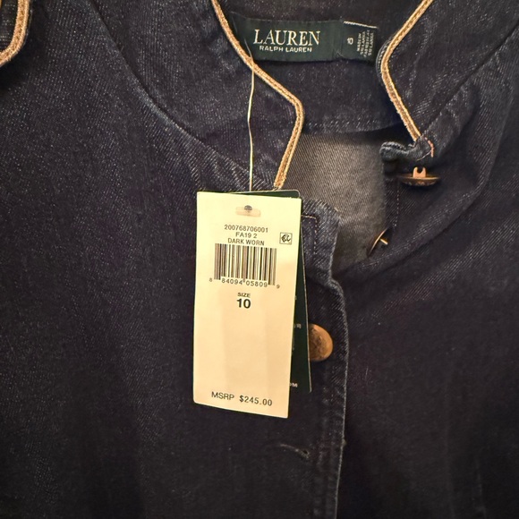 Ralph Lauren Dark Blue Denim Jacket with Gold Trim - Picture 5 of 7